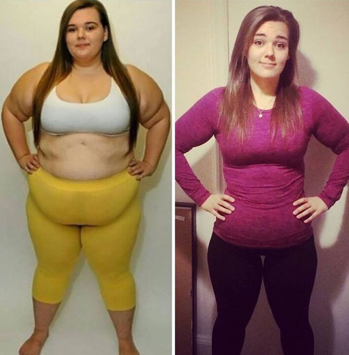 antes e depois de perder peso com Dietoll